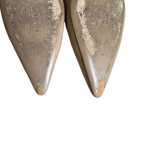 Salvatore Ferragamo Giusy Beige Lizard Print Leather Kitten Heel Pumps Size 8,5 - Picture 12 of 12